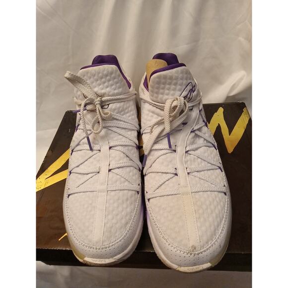 NIKE Men's 14 LEBRON XVII 17 LOW LAKERS BASKETBALL SHOES WHITE RARE CD5007-102 - Picture 2 of 6